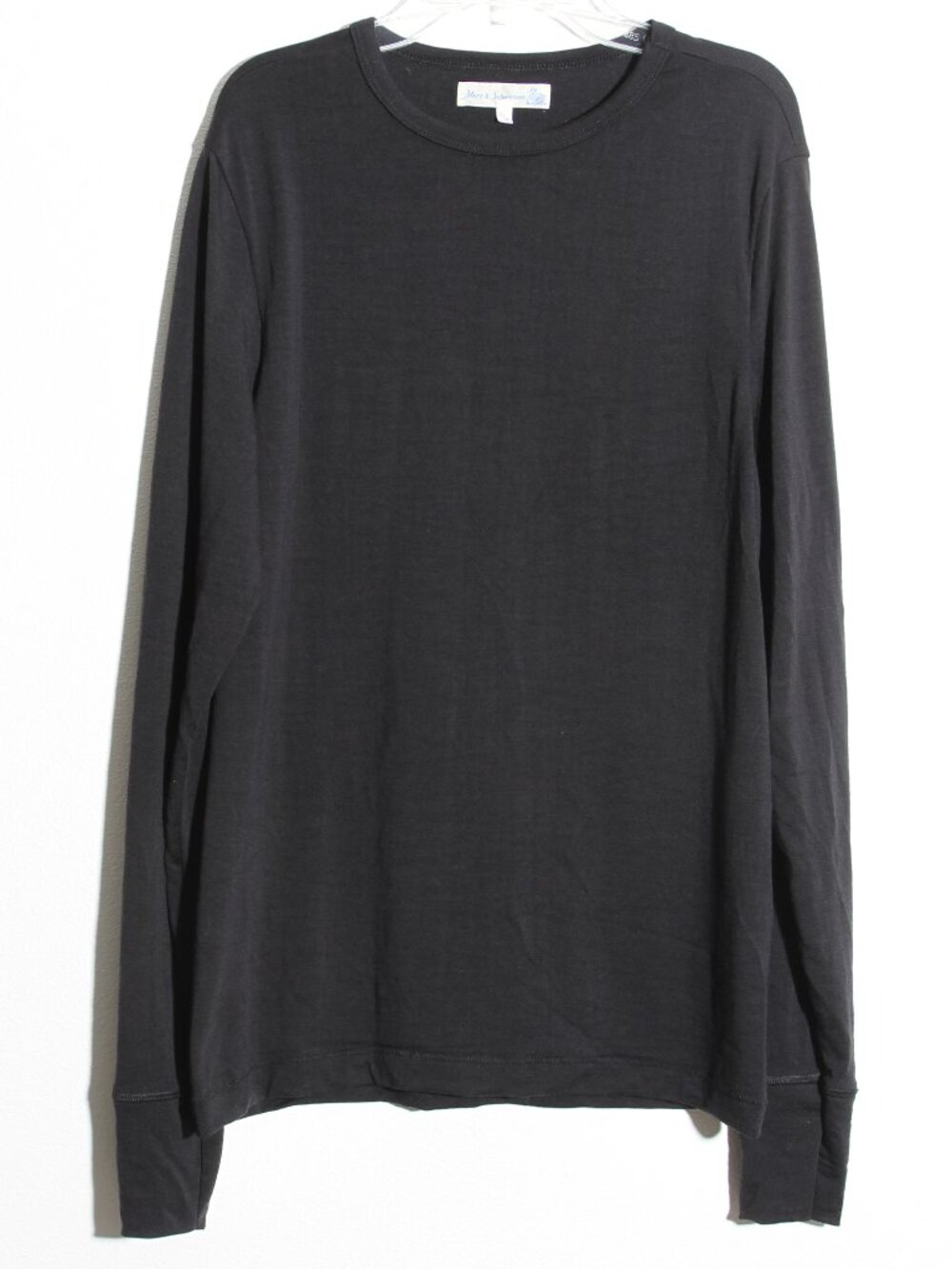 Merz b. Schwanen 100% Pure Merino Wool Long Sleeve Classic Fit Top Black Medium